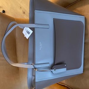 Kate spade new with tags large pocket tote in taupe and beige
